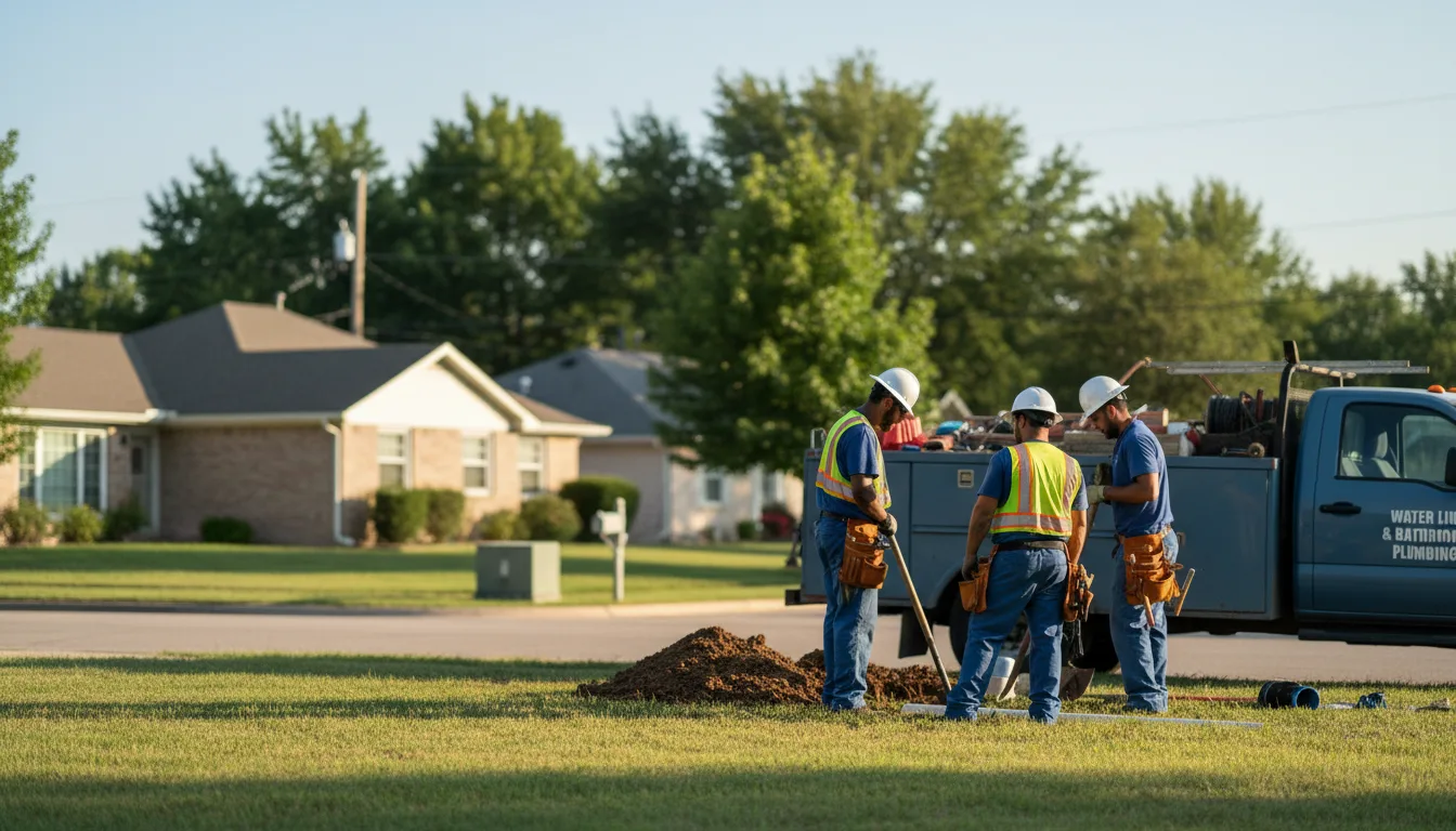 Residential water line and bathroom plumbing service in Corydon, KY